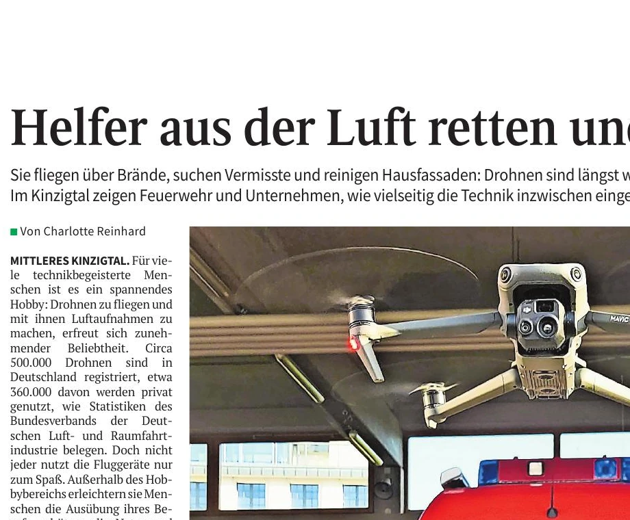 Helfer aus der Luft retten und reinigen